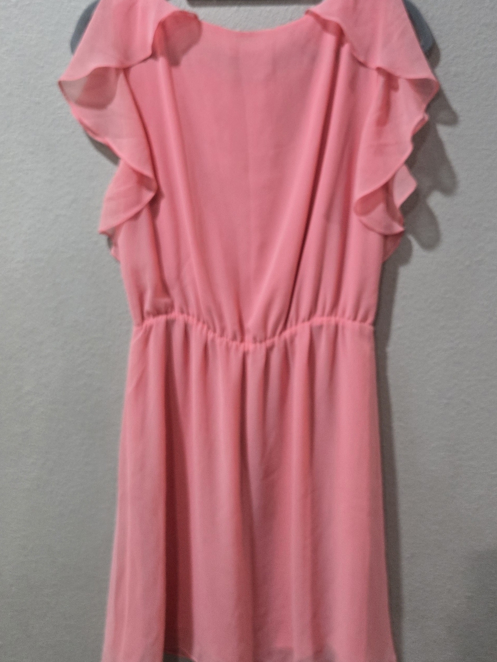 Pink Ruffle Chiffon Dress - Picture 3 of 6